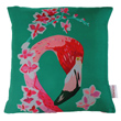 flamingo and flowers cushion
