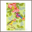 birds and flowers - tin badge card