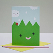 happy grass greeting card by Noodoll