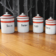enamel storage jars