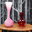pink glass vases