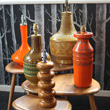 retro orange ceramic table lamp